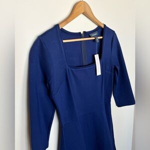 Modcloth 3/4 Sleeve Knee Length Dress Women's Navy Blue Size Medium